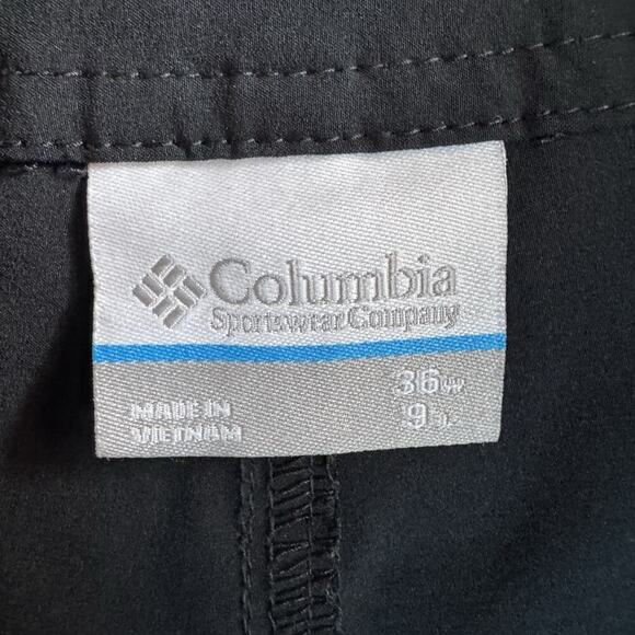 Columbia PFG Men’s Swim Trunks Black Size 36‎ USA Flag Bottle Opener 9” Inseam - Picture 5 of 7